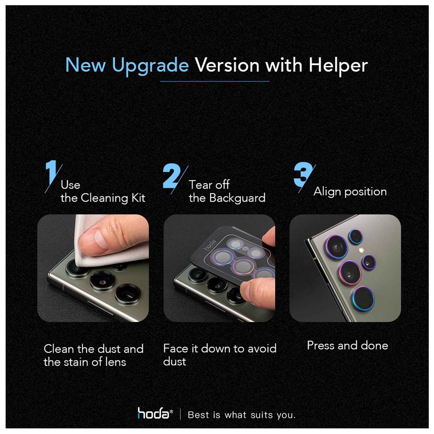Hoda Sapphire Lens Protector for Samsung S23 Ultra (5 pcs lens) - Titanium (Barcode: 4711103547878 )