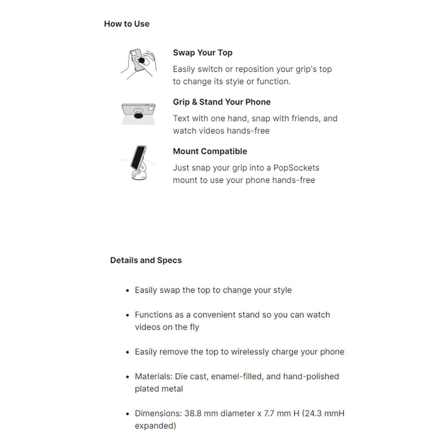 PopSockets PopGrip Swappable - Lunar Serpent (Barcode : 840173718506 )