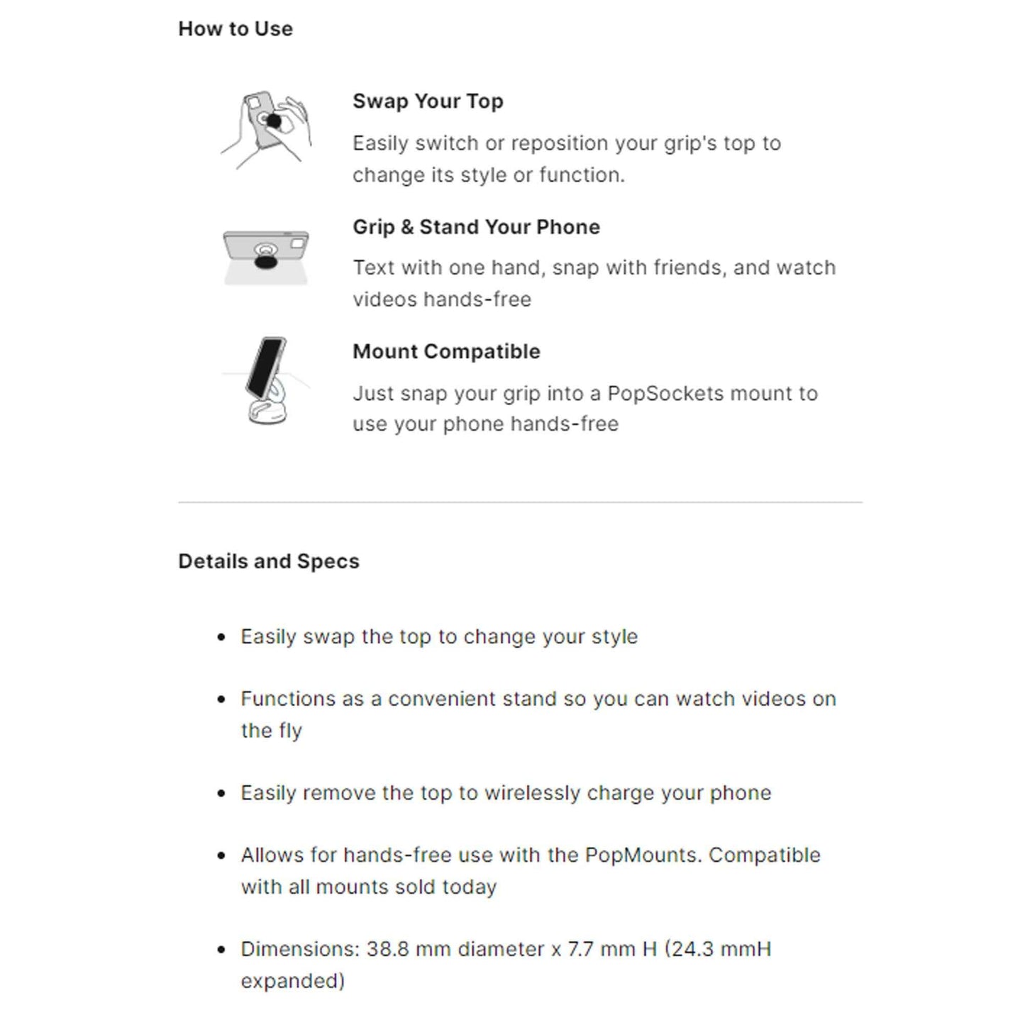 Popsockets PopGrip Luxe Swappable - Tidepool Snow Globe Forest