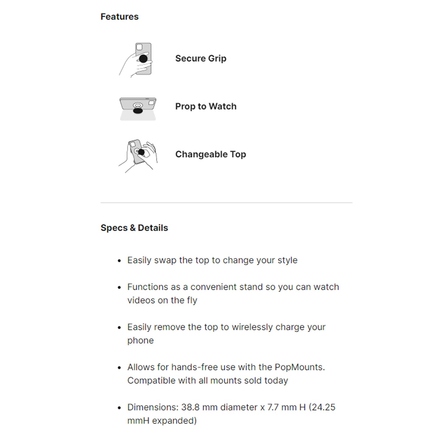 PopSockets PopGrip Swappable - Translucent Mary Jane (Barcode : 840173719473 ) - Forexengineer -Malaysia- 840173719473