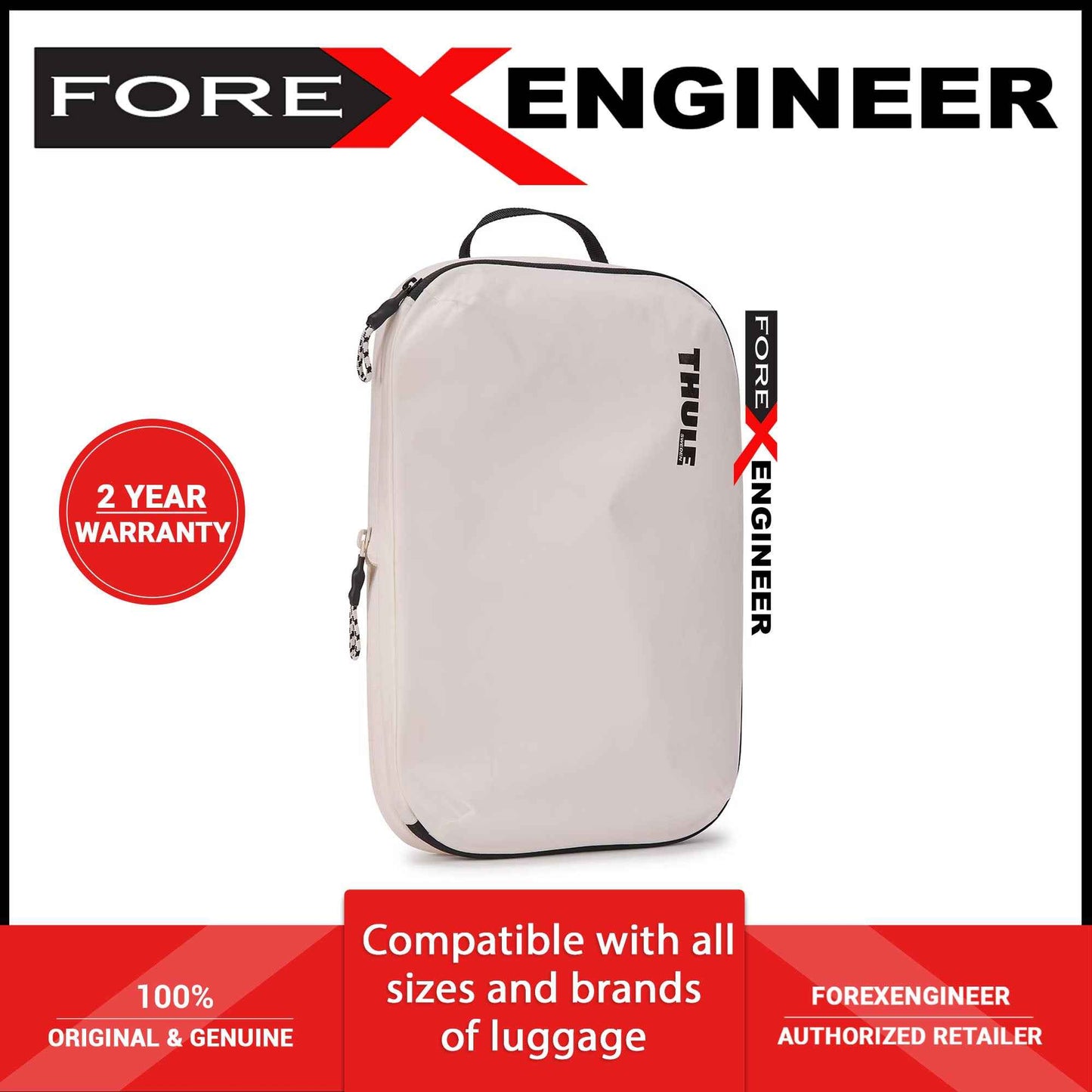 Thule Compression Packing Cube - Maximize Packing Space - Medium White