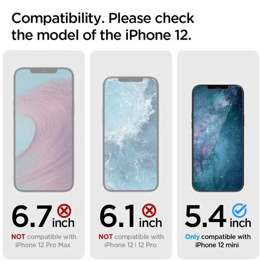 Spigen Privacy Screen Protector for iPhone 12 Mini 5.4" - AlignMaster Full Coverage (2pcs) ( Barcode : 8809710757219 )