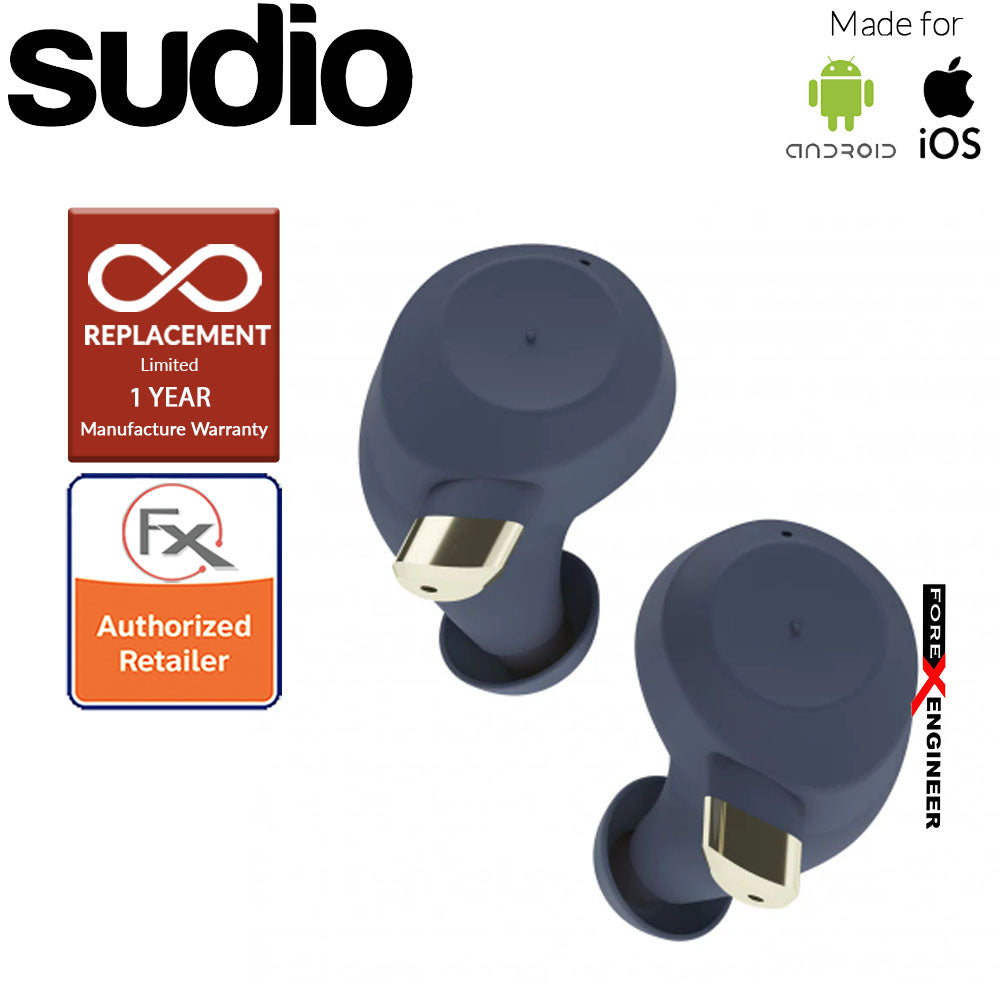 Sudio Fem IPX5 True Wireless Earbuds with 4 Environmental Noise-Canceling Microphones ( Classic Blue ) ( Barcode : 7350071383407 )