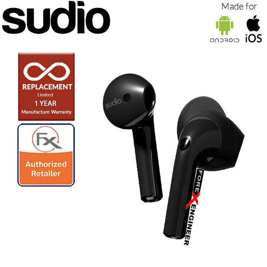 Sudio Nio Wireless Earbuds with Environmental Noise-Canceling Microphones ( Black ) ( Barcode : 7350071383148 )