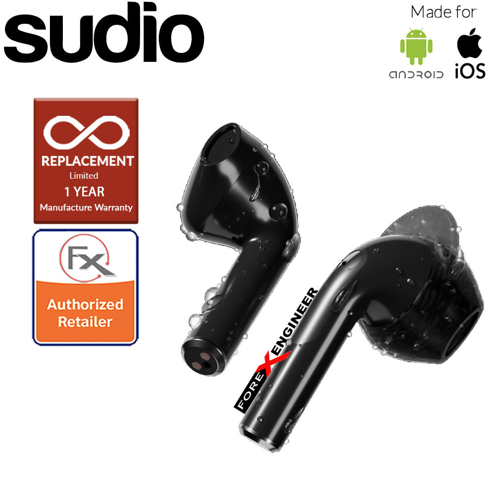 Sudio Nio Wireless Earbuds with  Environmental Noise-Canceling Microphones ( Black ) ( Barcode : 7350071383148 )