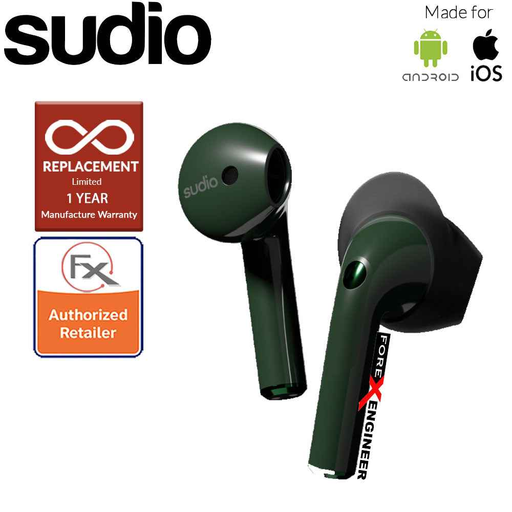 Sudio Nio Wireless Earbuds with Environmental Noise-Canceling Microphones ( Green ) ( Barcode : 7350071385104 )