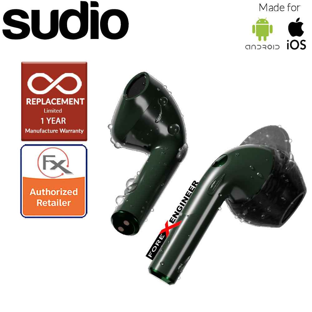 Sudio Nio Wireless Earbuds with Environmental Noise-Canceling Microphones ( Green ) ( Barcode : 7350071385104 )