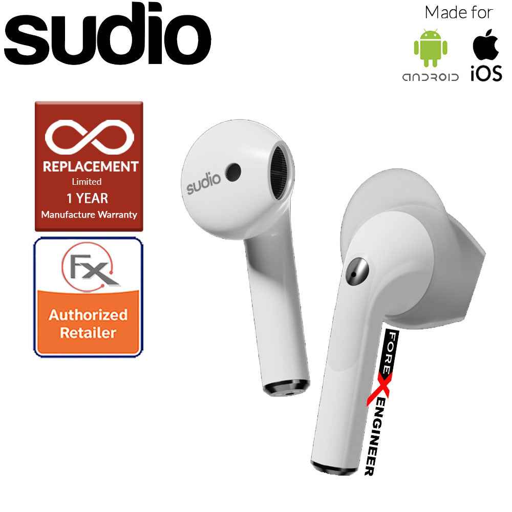 Sudio Nio Wireless Earbuds with Environmental Noise-Canceling Microphones ( White ) ( Barcode : 7350071386354 )