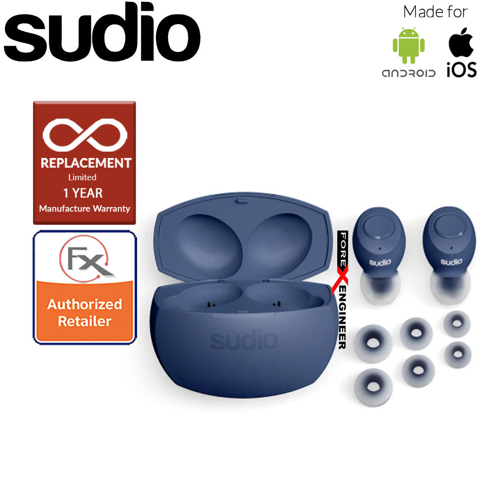 Sudio Tolv R - True Wireless Earbuds and Long Lasting Battery ( Classic Blue ) ( Barcode : 7350071384398 )