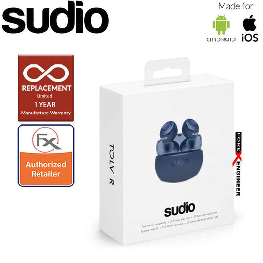 Sudio Tolv R - True Wireless Earbuds and Long Lasting Battery ( Classic Blue ) ( Barcode : 7350071384398 )
