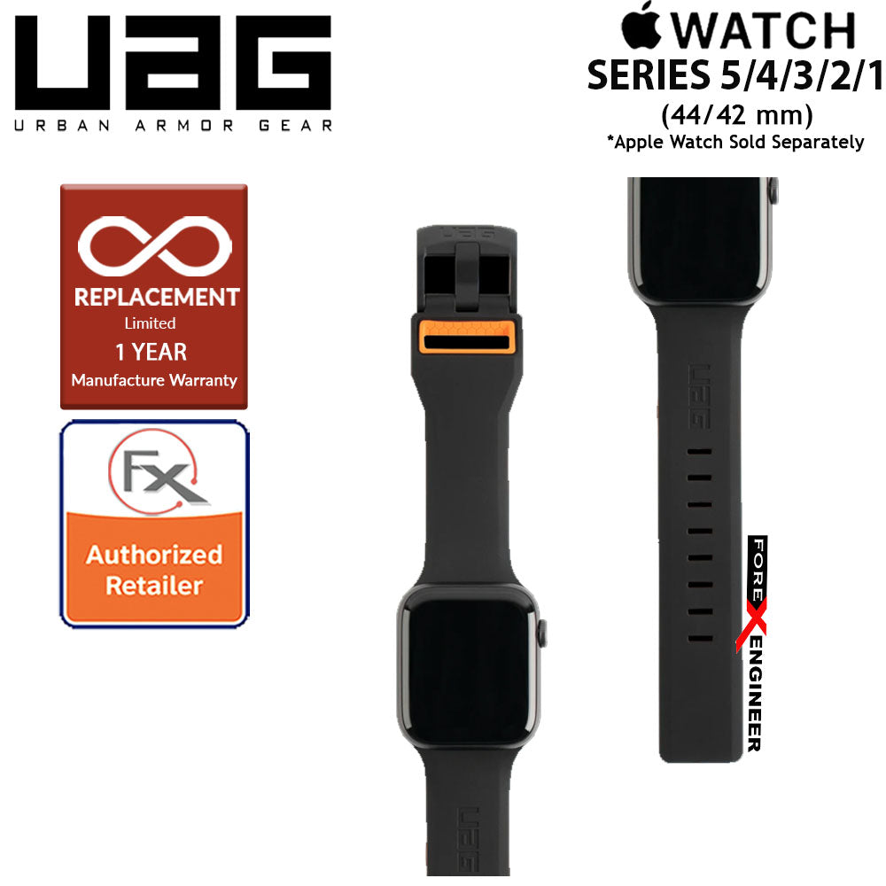 UAG Civilian Strap for Apple Watch Series 7 - SE - 6 - 5 - 4 - 3 - 2 - 1 ( 45mm - 42mm - 44mm ) - Stainless steel hardware ( Black - Orange ) ( Barcode : 812451034325 )