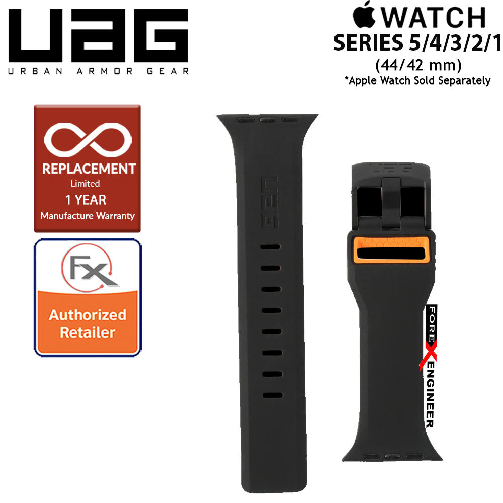 UAG Civilian Strap for Apple Watch Series 7 - SE - 6 - 5 - 4 - 3 - 2 - 1 ( 45mm - 42mm - 44mm ) - Stainless steel hardware ( Black - Orange ) ( Barcode : 812451034325 )