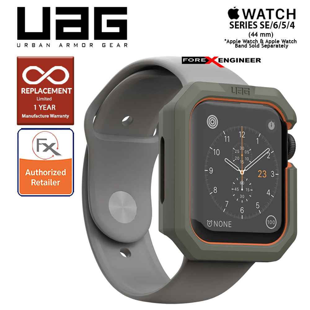 UAG Civilian Watch Case for Apple Watch Series SE - 6 - 5 - 4 (44mm) - Olive-Orange (Barcode : 812451039733)