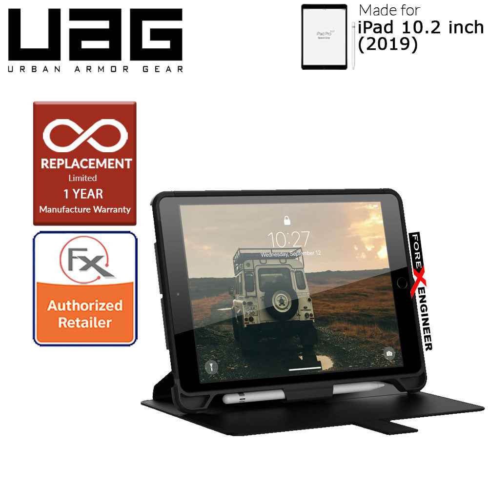 UAG Scout with Folio for iPad 10.2 inch ( 7th - 8th - 9th Gen ) ( 2019 - 2021 ) - Built-in Kickstand and Apple Pencil Holder ( Black ) ( Barcode : 812451034943 )