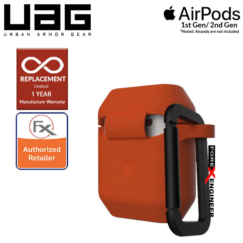 UAG Silicone Case V2 for Airpods 1 and 2  - Orange Color (Barcode : 812451035384 )