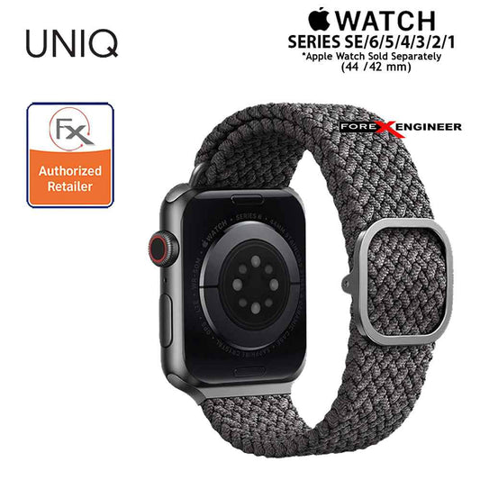 UNIQ Aspen Braided Band for Apple Watch Series 7 - SE - 6 - 5 - 4 - 3 - 2 - 1 ( 45mm - 42mm - 44mm ) - Grey ( Barcode : 8886463676417 )