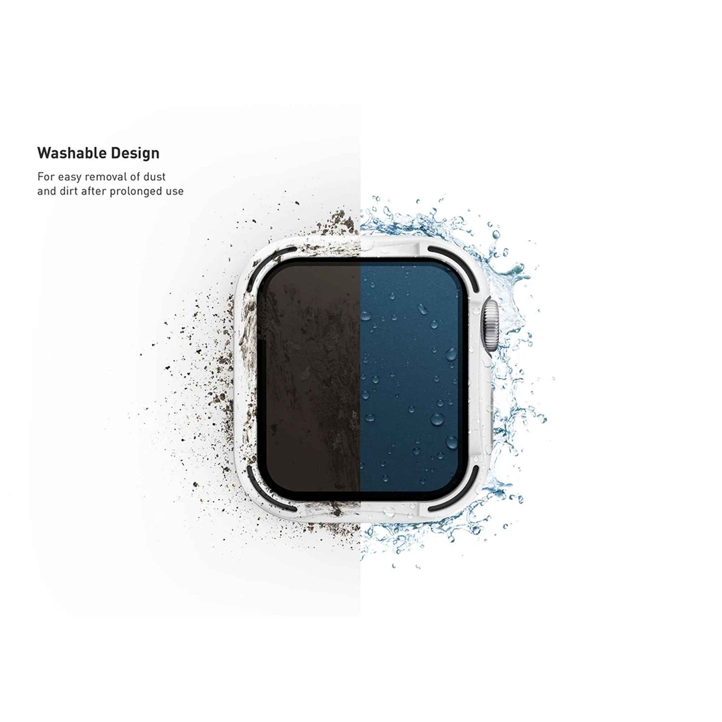 UNIQ TORRES Watch Case with 9H Tempered Glass for Apple Watch Series SE - 6 - 5 - 4 ( 44mm) - Black (Barcode: 8886463676301 )