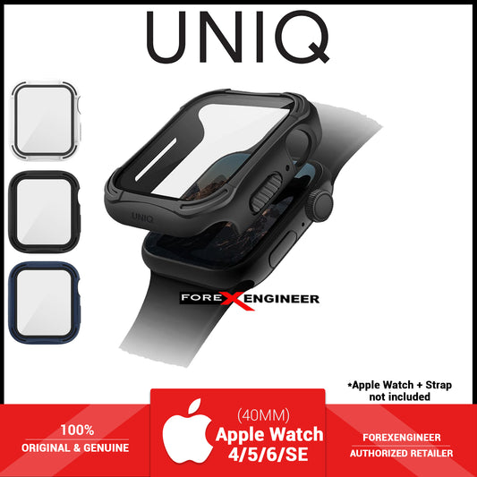 UNIQ TORRES Watch Case with 9H Tempered Glass for Apple Watch Series SE - 6 - 5 - 4 ( 40mm) - Black (Barcode: 8886463676295 )