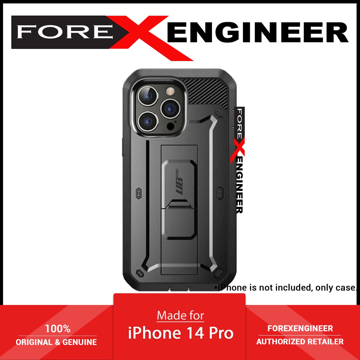 Supcase Unicorn Beetle UB PRO for iPhone 14 Pro - Rugged Case with Built-In Screen Protector - Black - Forexengineer -Malaysia- 843439119321