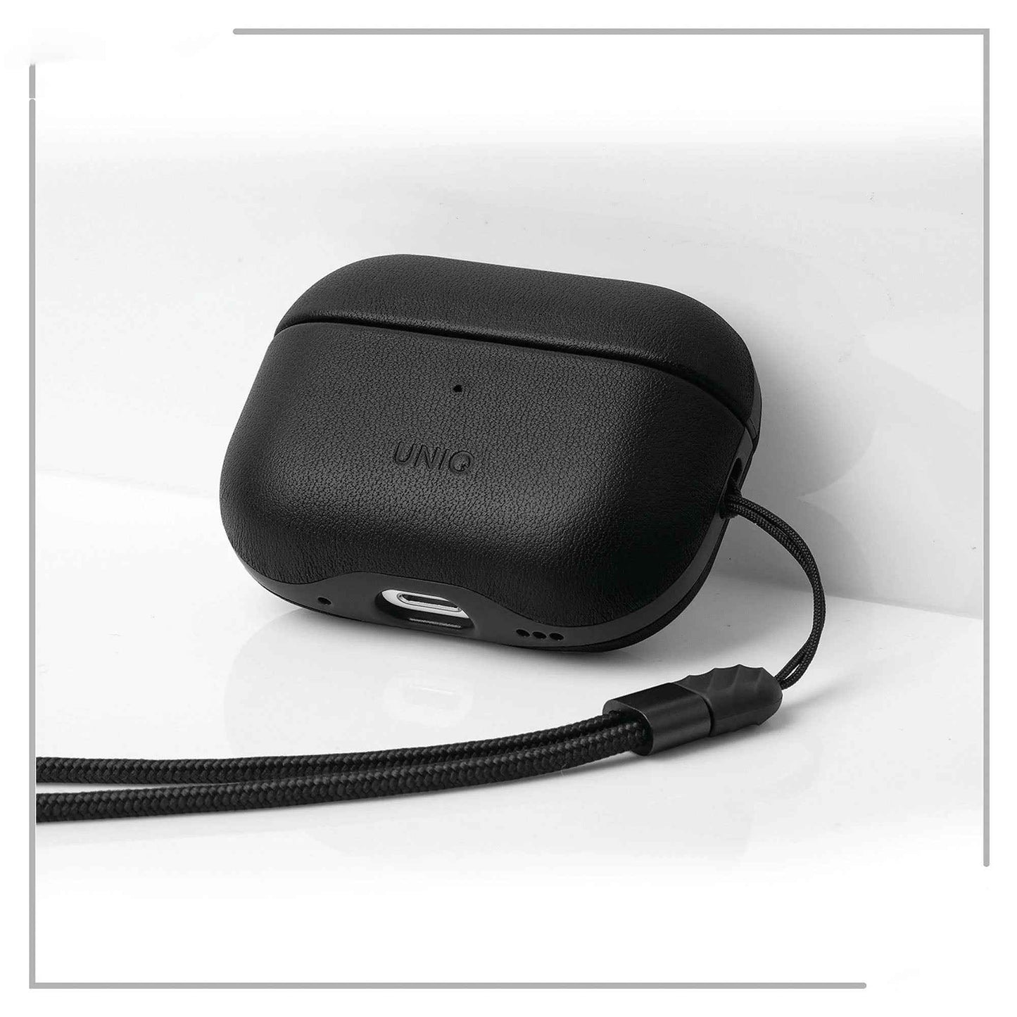 UNIQ Terra Case for AirPods Pro 2 ( 2nd Gen ) Full-grain Quality - Dallas Black (Barcode: 8886463683828 )