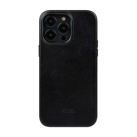 Alto Original for iPhone 14 Pro Max - Italian Full Grain Aniline Leather - Raven Black (Barcode: 728028515138 )