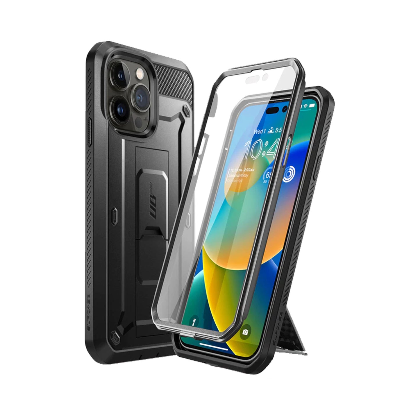 Supcase Unicorn Beetle UB PRO for iPhone 14 Pro - Rugged Case with Built-In Screen Protector - Black - Forexengineer -Malaysia- 843439119321