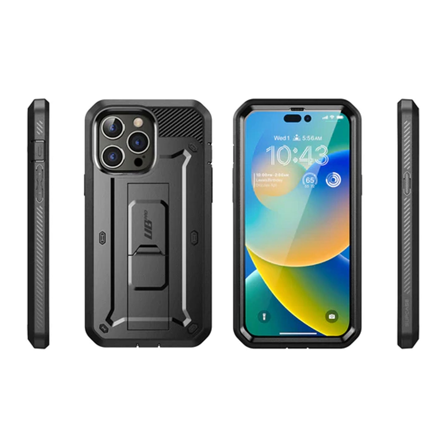 Supcase Unicorn Beetle UB PRO for iPhone 14 Pro - Rugged Case with Built-In Screen Protector - Black - Forexengineer -Malaysia- 843439119321