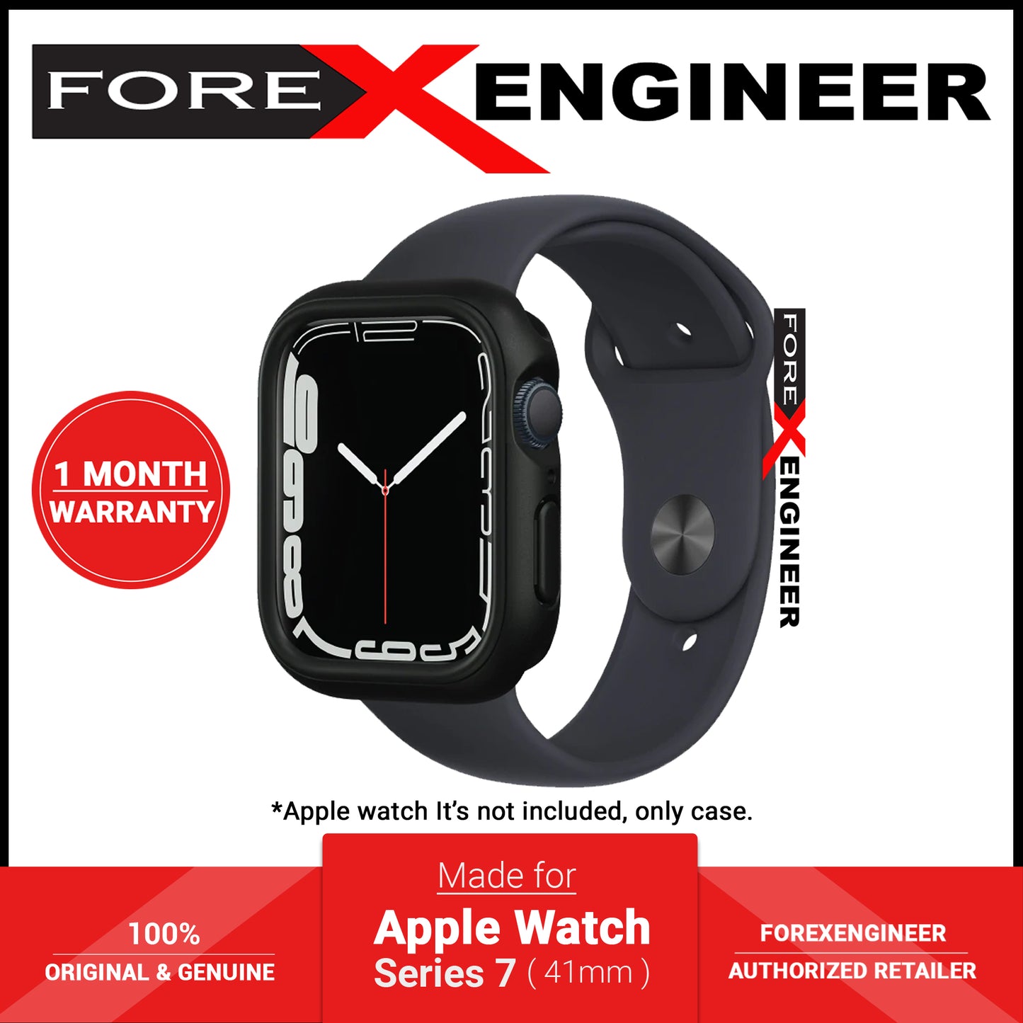 Rhinoshield CrashGuard NX for Apple Watch Series 7 ( 41mm ) - Black (Barcode: 4711203597025 ) - Forexengineer -Malaysia- 4711203597025