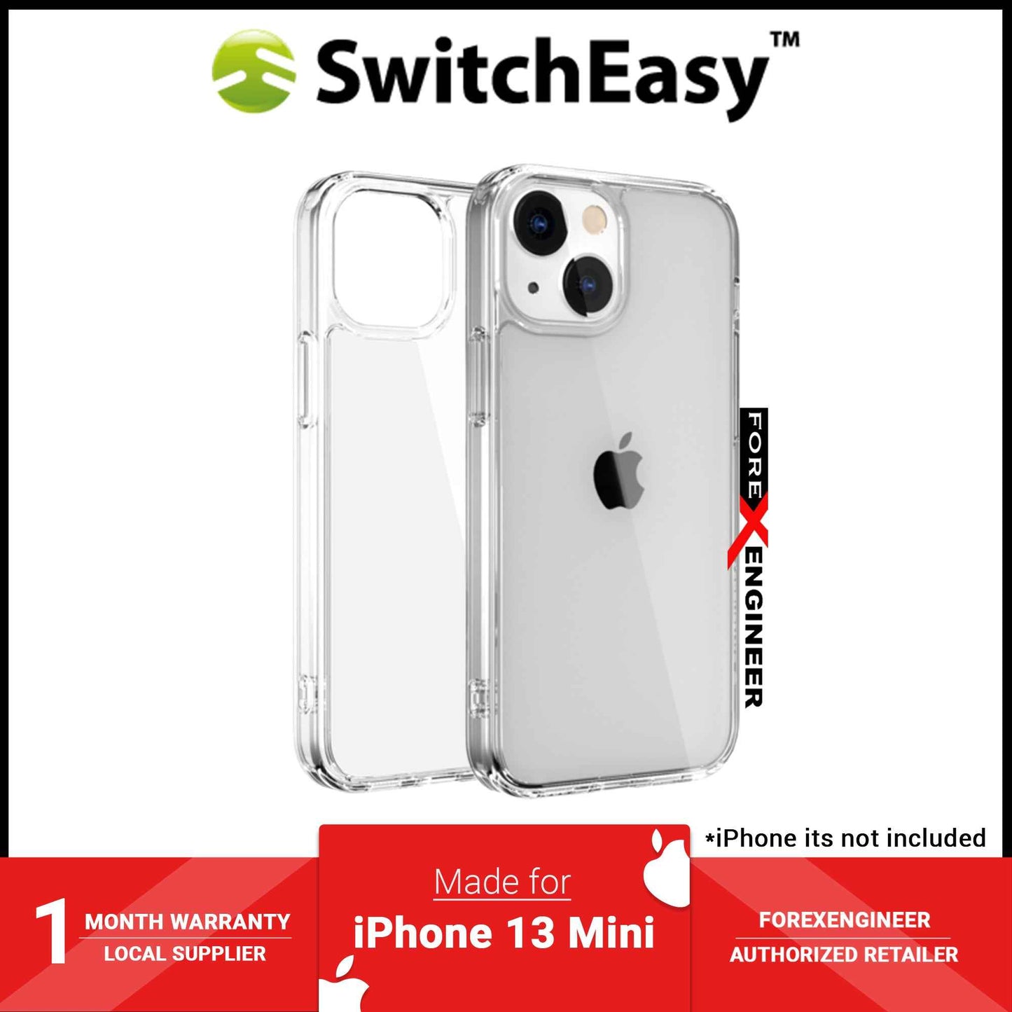 SwitchEasy Crush for iPhone 13 Mini 5.4" 5G - AirBarrier Shockproof - Clear (Barcode: 4895241101564 )