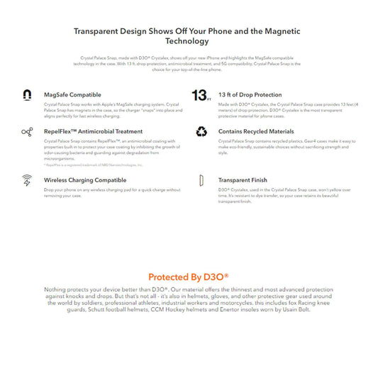 Gear4 Crystal Palace Snap for iPhone 13 6.1" 5G - MagSafe Compatible - Clear (Barcode: 840056146525 )