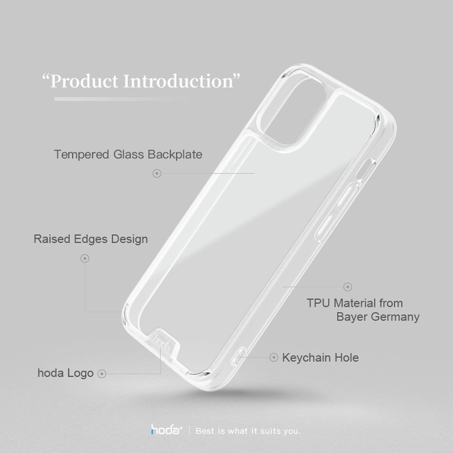Hoda Crystal Pro Glass Case for iPhone 13 Pro Max 6.7" 5G - Military Standard Case - Clear (Barcode: 4711103541586 ) - Forexengineer -Malaysia- 4711103541586