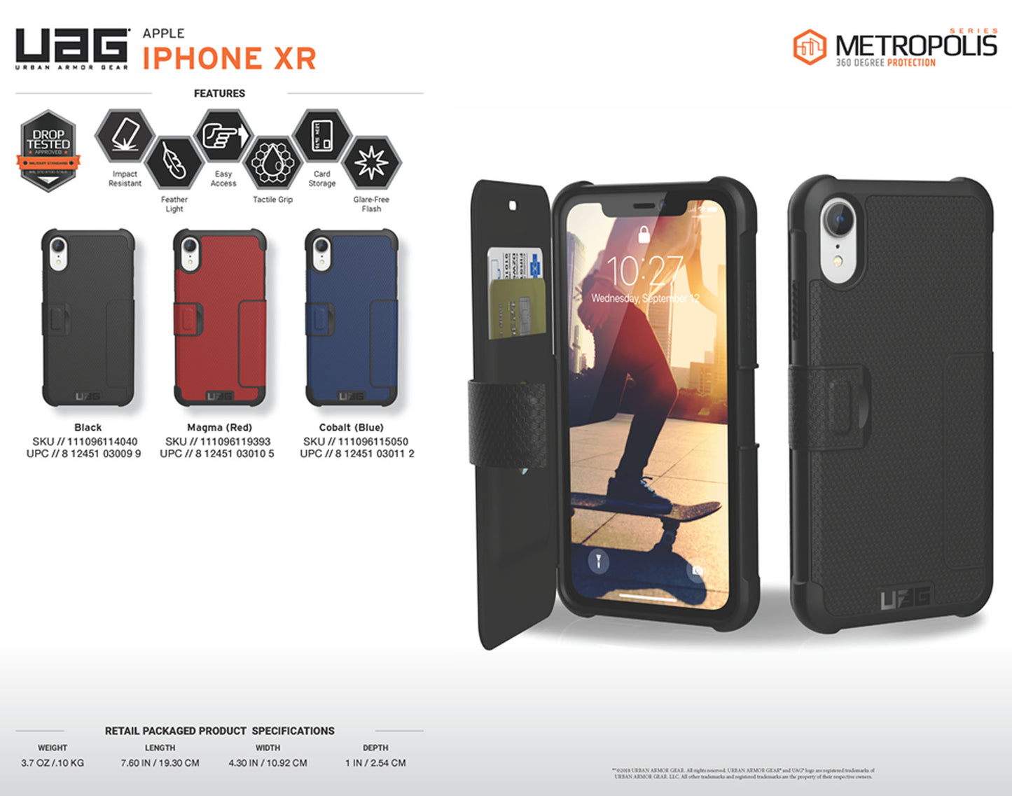 UAG Metropolis Series iPhone XR - Black (Barcode: 812451030099 )