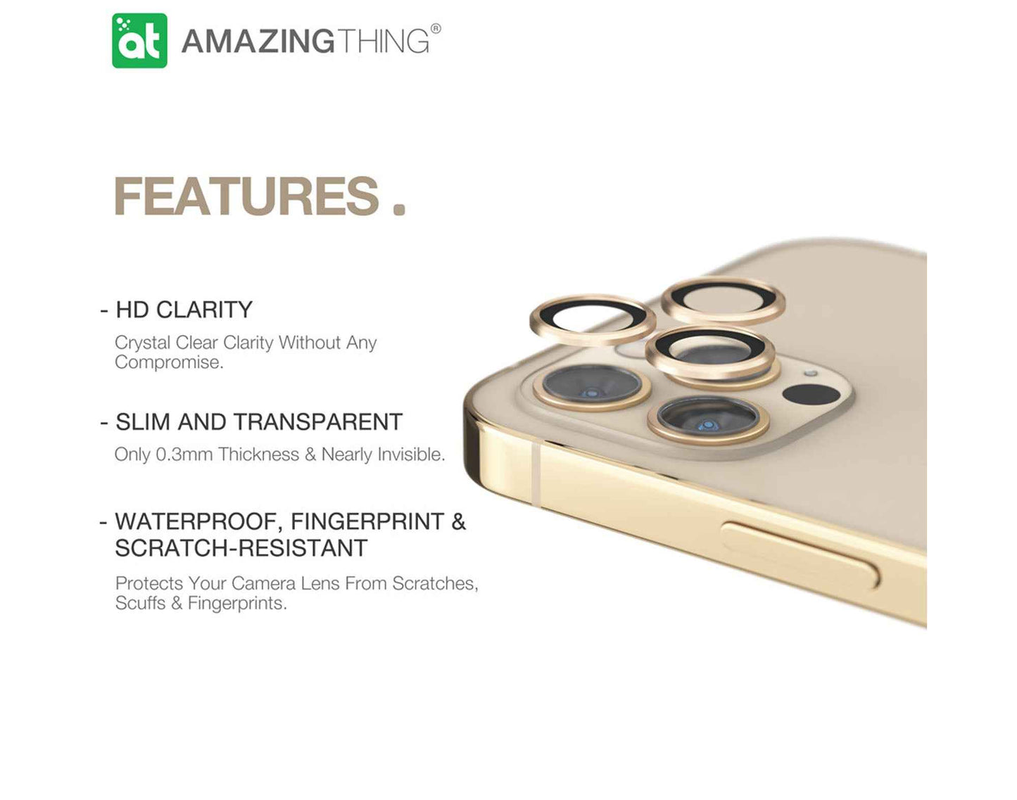 AmazingThing SUPREME AR 3D Lens Protector for iPhone 12 Pro Max - 3 pcs - Silver (Barcode: 4892878062978 )