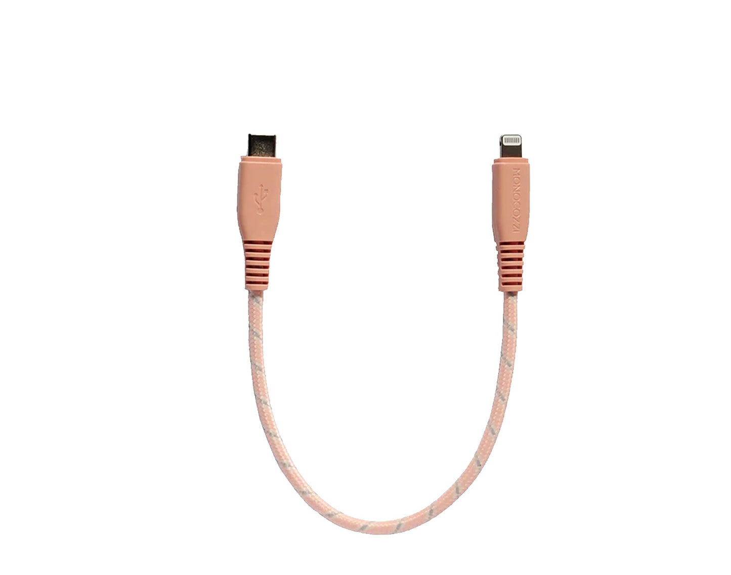 Monocozzi Motif Braided USB-C to Lightning Cable ( 25cm ) - Coral (Barcode: 4895199105362 ) - Forexengineer-malaysia