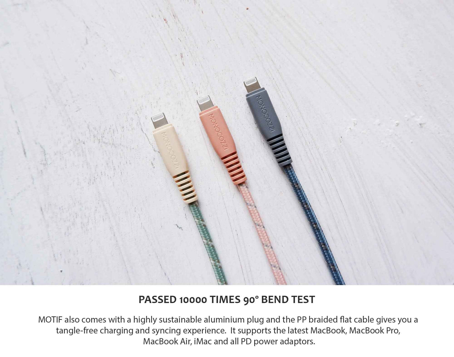 Monocozzi Motif Braided USB-C to Lightning Cable ( 100cm ) - Charcoal (Barcode: 4895199105324 )
