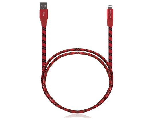 Monocozzi Motif Braided Lightning Cable Flat ( 100cm ) - Red (Barcode: 4895199102064 ) - Forexengineer-malaysia
