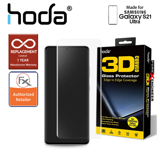 [RACKV2_CLEARANCE] Hoda Screen Protector for Samsung S21 Ultra 5G - 3D Full UV Glue Tempered Glass (Barcode : 4711103540428)