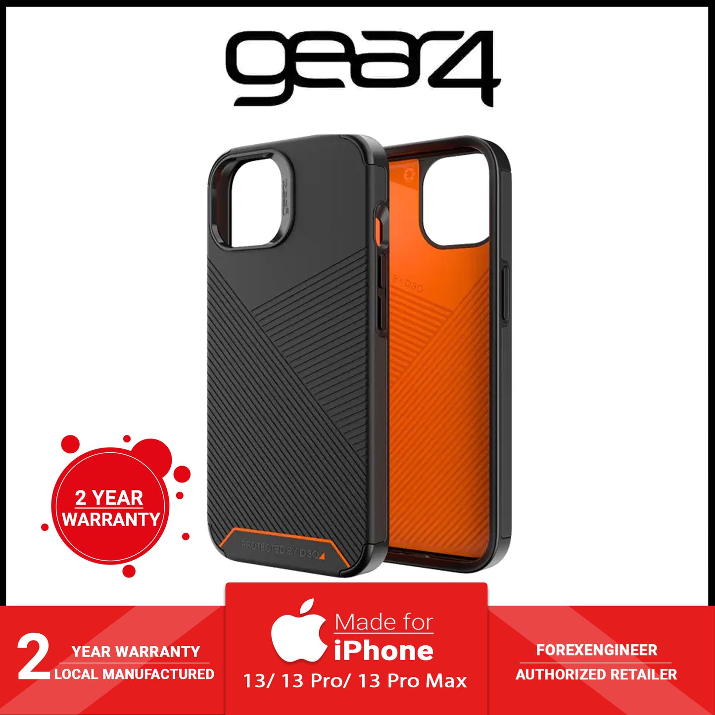 Gear4 Denali Snap for iPhone 13 Pro 6.1" 5G - Magsafe Compatible - Black (Barcode: 840056146693 ) - Forexengineer -Malaysia- 840056146693