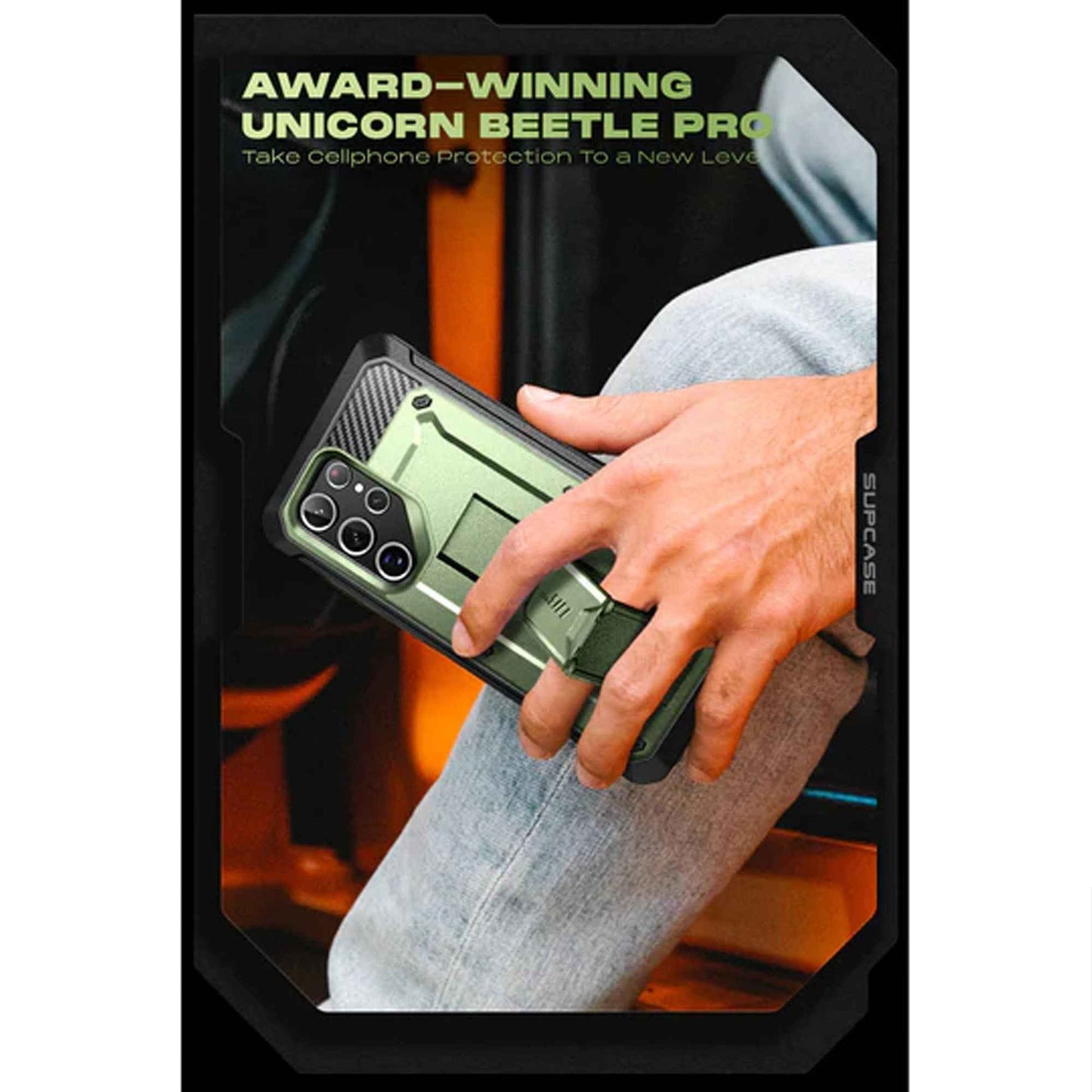 Supcase Unicorn Beetle Pro Rugged Case for Samsung Galaxy S22 Ultra - Dark Green