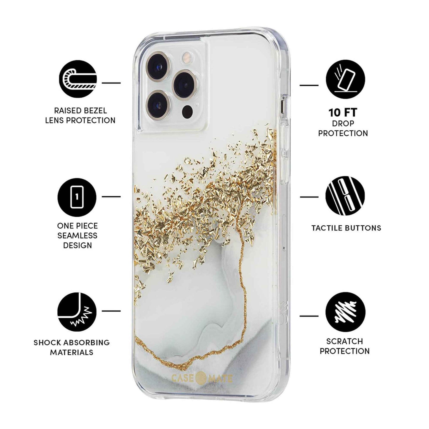 Case-Mate Karat Marble for iPhone 13 Pro Max 6.7" 5G with Antimicrobial  (Barcode: 840171706239 )
