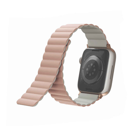 UNIQ Revix Magnetic Silicone Strap for Apple Watch Series 7 - SE - 6 - 5 - 4 - 3 - 2 - 1 ( 41mm - 40mm - 38mm ) - Blush ( Pink - Beige ) (Barcode: 8886463679104 )