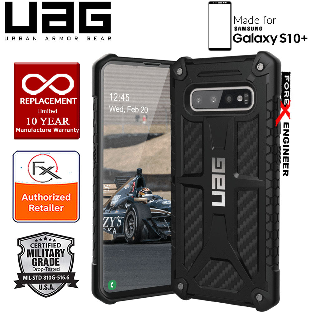 UAG Monarch for Samsung Galaxy S10+ - S10 Plus - Rugged Military Drop Tested - Carbon Fibre