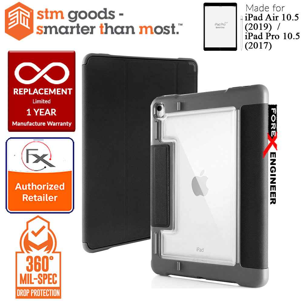 STM Dux Plus Case for iPad Air iPad Air 10.5" (2019) - Pro 10.5" (2017) - Built-in Apple Pencil Storage - Black