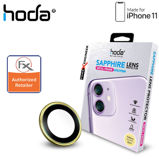 Hoda Sapphire Lens Protector for iPhone 12 - 12 Mini - 11 - 2 pcs  - Yellow Color