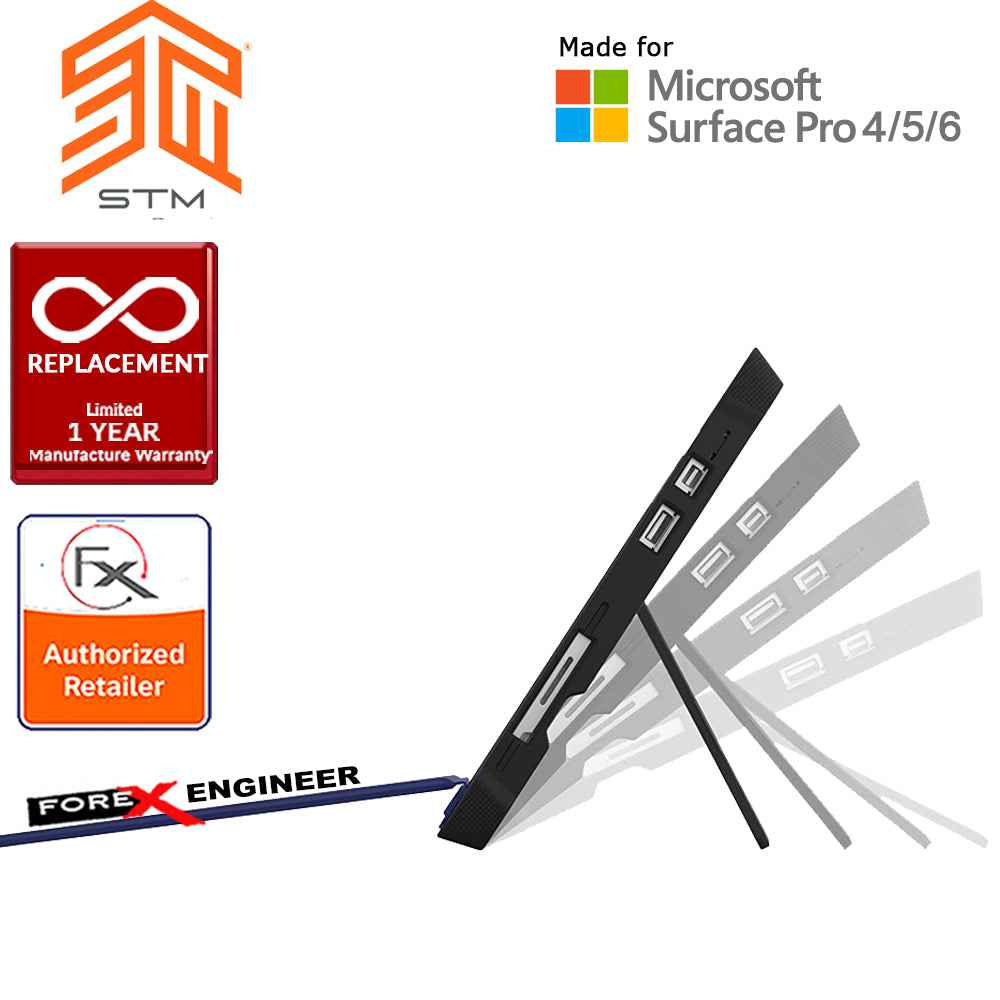 STM Dux case for Microsoft Surface PRO 4 - 5 - 6 with Surface Pen storage - Black color