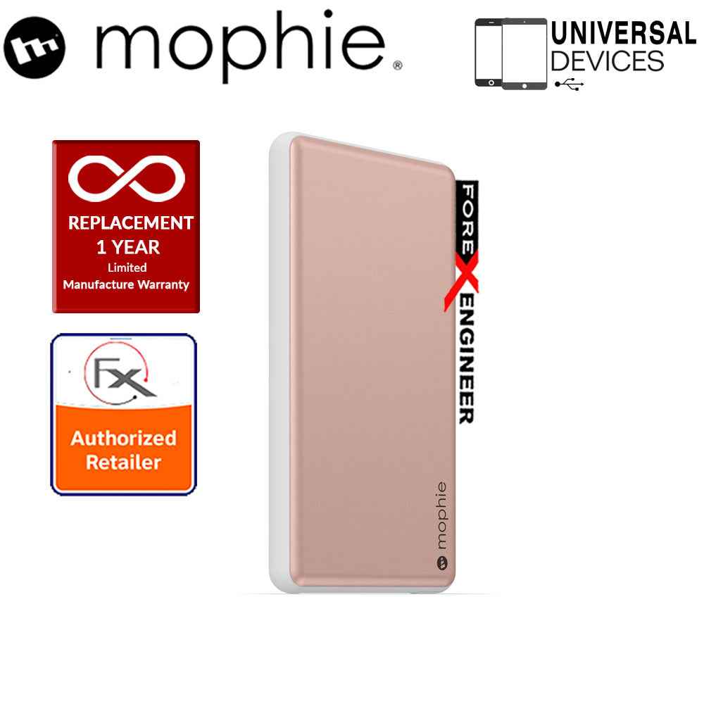 Mophie Powerstation Plus 6000mah Universal Powerbank with Built-in Switch-tip charging cable - Rose Gold