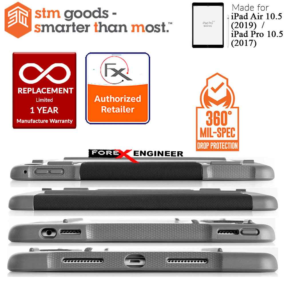STM Dux Plus Case for iPad Air iPad Air 10.5" (2019) - Pro 10.5" (2017) - Built-in Apple Pencil Storage - Black