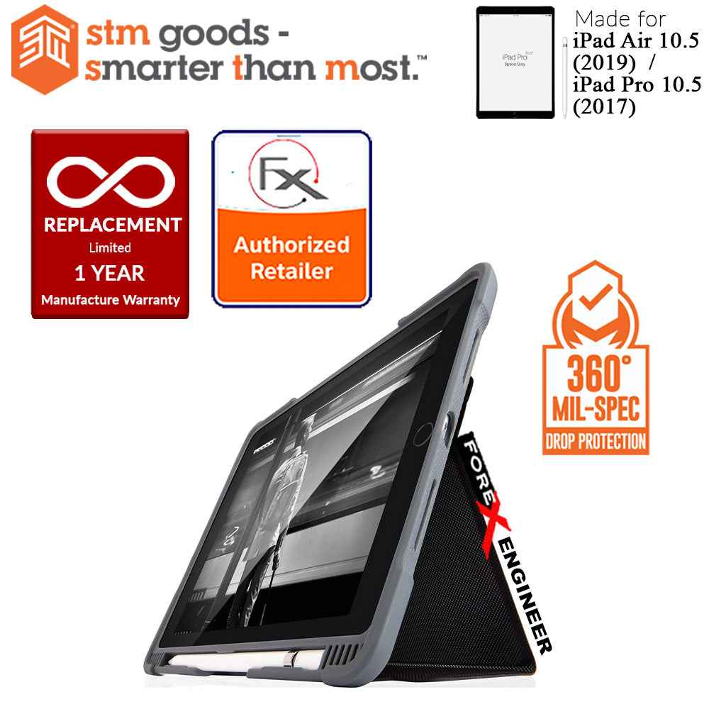 STM Dux Plus Case for iPad Air iPad Air 10.5" (2019) - Pro 10.5" (2017) - Built-in Apple Pencil Storage - Black