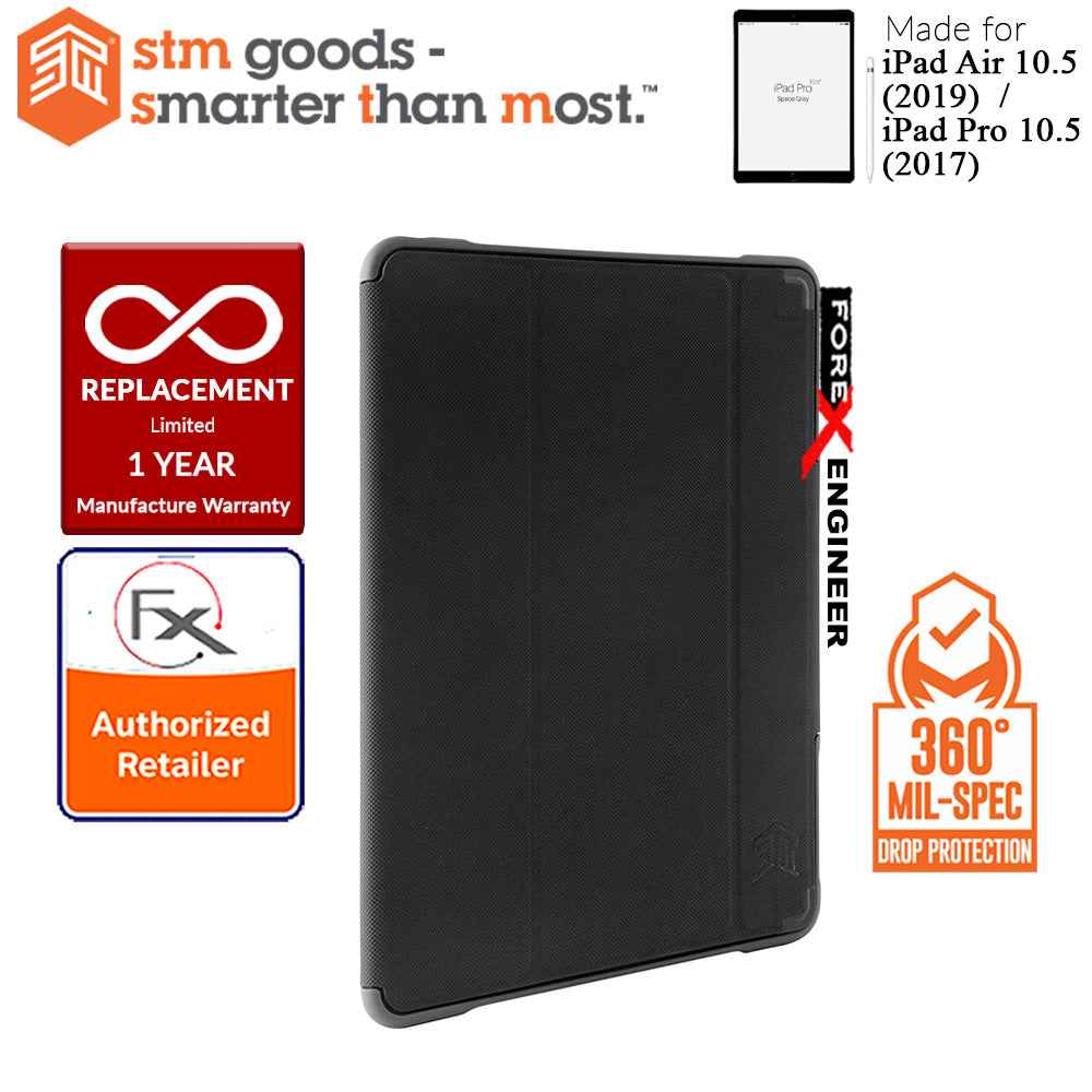 STM Dux Plus Case for iPad Air iPad Air 10.5" (2019) - Pro 10.5" (2017) - Built-in Apple Pencil Storage - Black