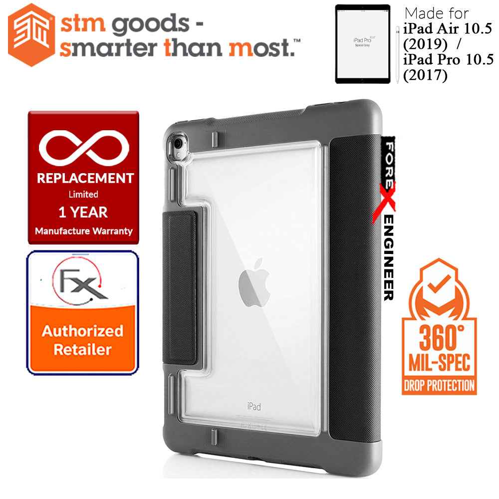 STM Dux Plus Case for iPad Air iPad Air 10.5" (2019) - Pro 10.5" (2017) - Built-in Apple Pencil Storage - Black